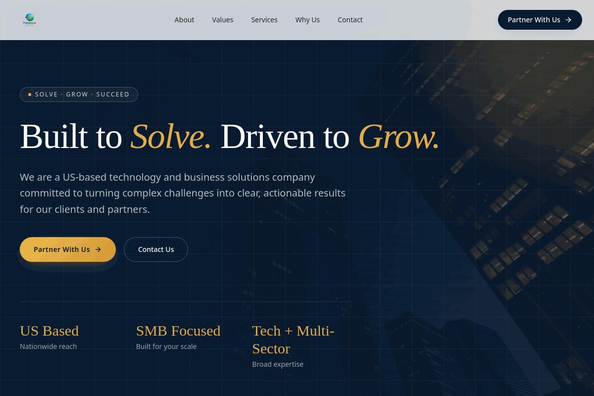 Metshore Solutions website screenshot